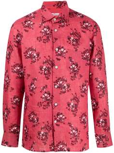Kiton рубашка с длинными рукавами и цветочным принтом