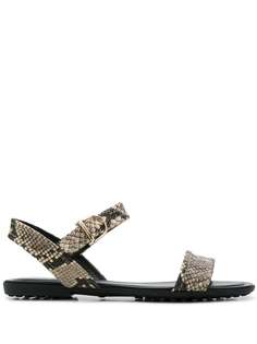 Tods сандалии с тиснением под змеиную кожу Tod`S