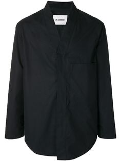 Jil Sander рубашка без воротника с длинными рукавами