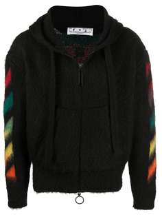 Off-White фактурное худи на молнии