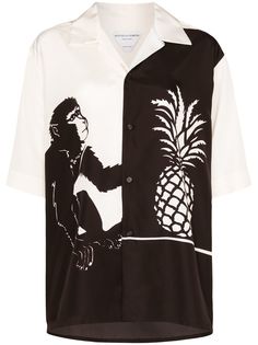 Bottega Veneta monkey pineapple monochrome shirt