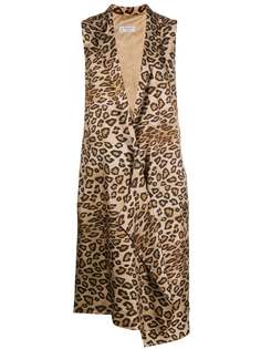 Alberto Biani leopard print sleeveless coat
