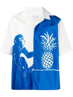 Bottega Veneta tropical-print bowling shirt