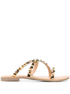 Kurt Geiger London сандалии с заклепками и леопардовым принтом