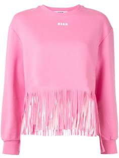 MSGM толстовка с логотипом и бахромой