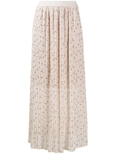 Semicouture плиссированная юбка с цветочным принтом