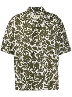 Marni leaf print short-sleeved shirt