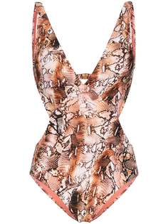 Melissa Odabash cutout snake-print swimsuit