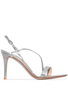 Gianvito Rossi босоножки Manhattan 85 с эффектом металлик