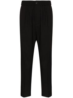 AMI elasticated wide leg cropped trousers