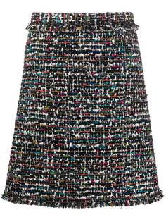 Escada Sport твидовая мини с бахромой