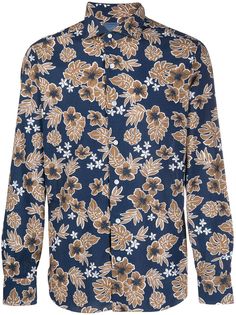 Barba print long sleeve shirt