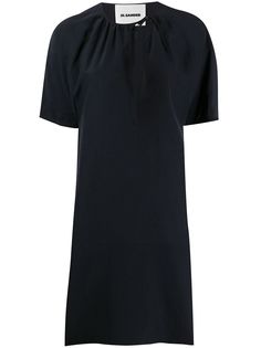 Jil Sander короткое платье с завязками на воротнике