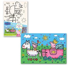 Рисуем по холсту Peppa Pig Свинка Пеппа Королевская карета 20x30 см