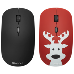 Мышь Canyon CND-CMSW401DR Новогодний олень Red USB