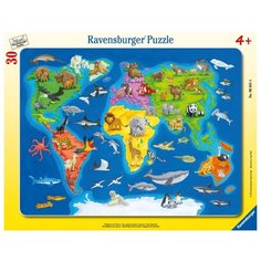 Пазл Ravensburger Карта Мира с животными (06641), 30 дет.