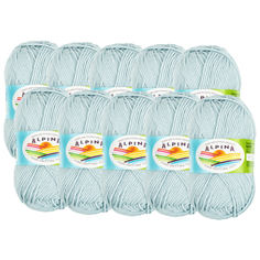 Пряжа Alpina Nana, 70 % хлопок, 30 % полиамид, 50 г, 105 м, 10 шт., 16 бл.голубой
