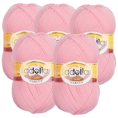 Пряжа Adelia Markus однотонная, 40 % шерсть, 60 % полиэстер, 100 г, 375 м, 5 шт., 04 св.розовый