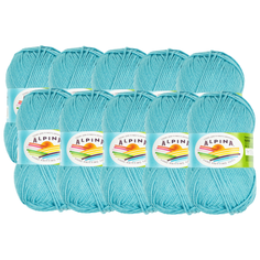 Пряжа Alpina Nana, 70 % хлопок, 30 % полиамид, 50 г, 105 м, 10 шт., 15 яр.голубой