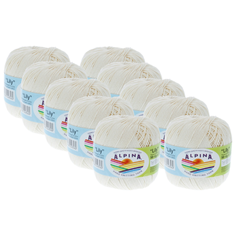 Пряжа Alpina Lily, 100 % хлопок, 50 г, 175 м, 10 шт., №172 св. св. бежевый