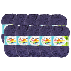 Пряжа Alpina Nana, 70 % хлопок, 30 % полиамид, 50 г, 105 м, 10 шт., 09 чернильный