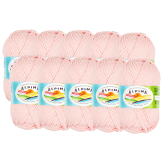 Пряжа Alpina Nana, 70 % хлопок, 30 % полиамид, 50 г, 105 м, 10 шт., 17 св.розовый