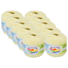 Пряжа Alpina Lily, 100 % хлопок, 50 г, 175 м, 10 шт., №176 бл.желтый
