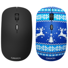 Мышь Canyon CND-CMSW401JB Новогоднее настроение Blue USB