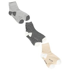 Носки Gulliver Baby комплект 3 пары размер 26-28, серый/бежевый
