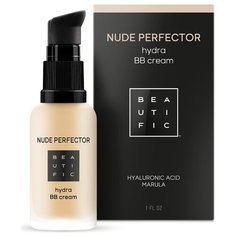 BEAUTIFIC BB крем Nude Perfector тонирующий с гиалуроновой кислотой, 30 мл, оттенок: 01 светлый бежевый