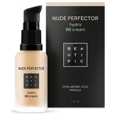 BEAUTIFIC BB крем Nude Perfector тонирующий с гиалуроновой кислотой, 30 мл, оттенок: 02 теплый бежевый