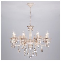 Люстра Eurosvet 3281 3281/8 белый с золотом/тонированный хрусталь Strotskis, E14, 480 Вт
