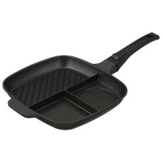 Сковорода-гриль Agness 932-002 26x24 см, с ручкой, черный