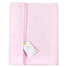 Многоразовые пеленки GlorYes! муслин 130х130 розовые звезды