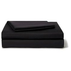 Постельное белье семейное Sparkis Deep Black, сатин черный