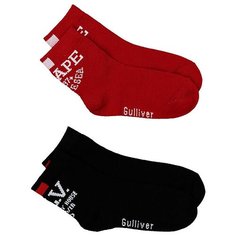 Носки Gulliver Baby комплект 2 пары размер 18-20, красный/черный