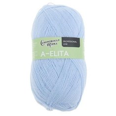 Пряжа Семеновская пряжа A-elita, 50 % шерсть, 50 % акрил, 100 г, 781 м, голубой (3)