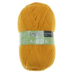 Пряжа Семеновская пряжа A-elita, 50 % шерсть, 50 % акрил, 100 г, 781 м, канарейка (216)