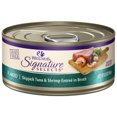 Корм для кошек Wellness (0.079 кг) 1 шт. Cat CORE Signature Selects Flaked Skipjack Tuna with Shrimp Entree in Broth