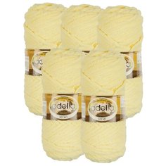 Пряжа Adelia Mimi, 100 % полиэстер, 100 г, 80 м, 5 шт., №15 бл.желтый