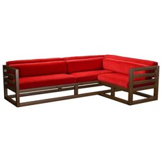 Угловой диван AnderSon Магнус угол: справа, размер: 250х170 см, обивка: ткань, орех/красный