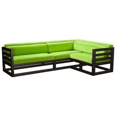 Угловой диван AnderSon Магнус угол: справа, размер: 250х170 см, обивка: ткань, венге/салатовый