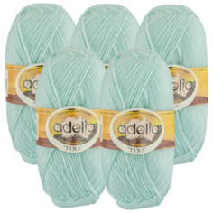 Пряжа Adelia Tina, 100 % акрил, 100 г, 308 м, 5 шт., №180 ментоловый