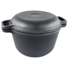 Казан НЕВА МЕТАЛЛ ПОСУДА 9850 Титан II с крышкой-сковородой черный 5 л