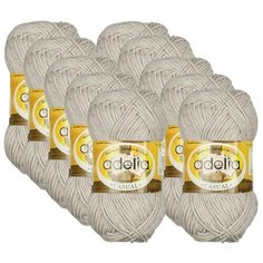 Пряжа Adelia Casual, 72 % хлопок, 28 % акрил, 50 г, 130 м, 10 шт., №03 серо-бежевый