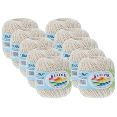 Пряжа Alpina Lena, 100 % хлопок, 50 г, 280 м, 10 шт., №05 св.бежевый