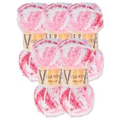 Пряжа Visantia Zikzak секционного крашения, 100 % полиэстер, 100 г, 100 м, 5 шт., №4336 розовый-малиновый