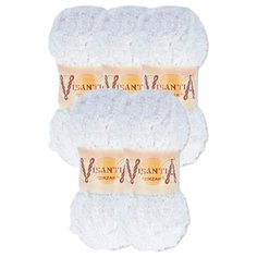 Пряжа Visantia Zikzak однотонная, 100 % полиэстер, 100 г, 100 м, 5 шт., №0001 белый