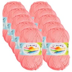 Пряжа Alpina Anabel, 100 % хлопок, 50 г, 120 м, 10 шт., №014 персиковый