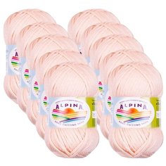 Пряжа Alpina Nori, 44 % хлопок, 56 % акрил, 50 г, 100 м, 10 шт., №04 св. абрикосовый